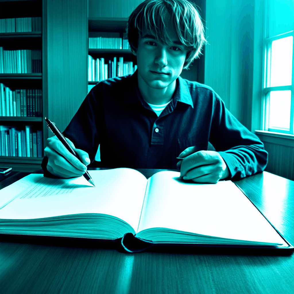 A person writing
