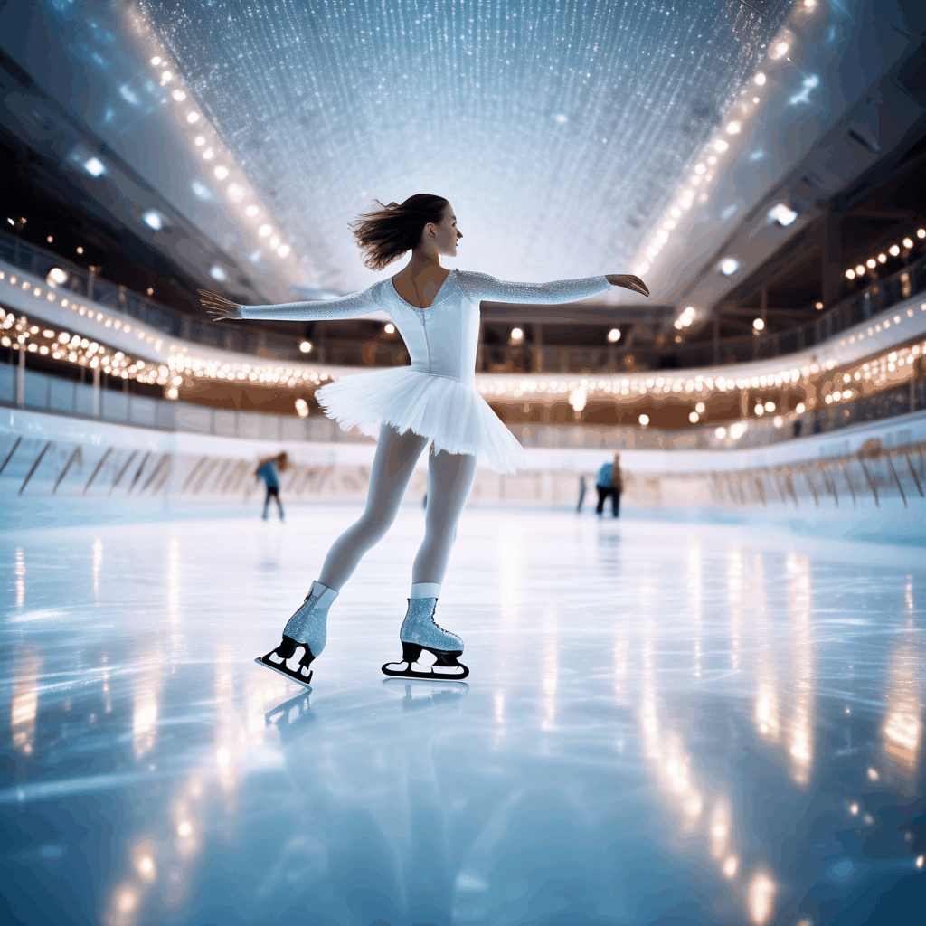A figure skater gliding