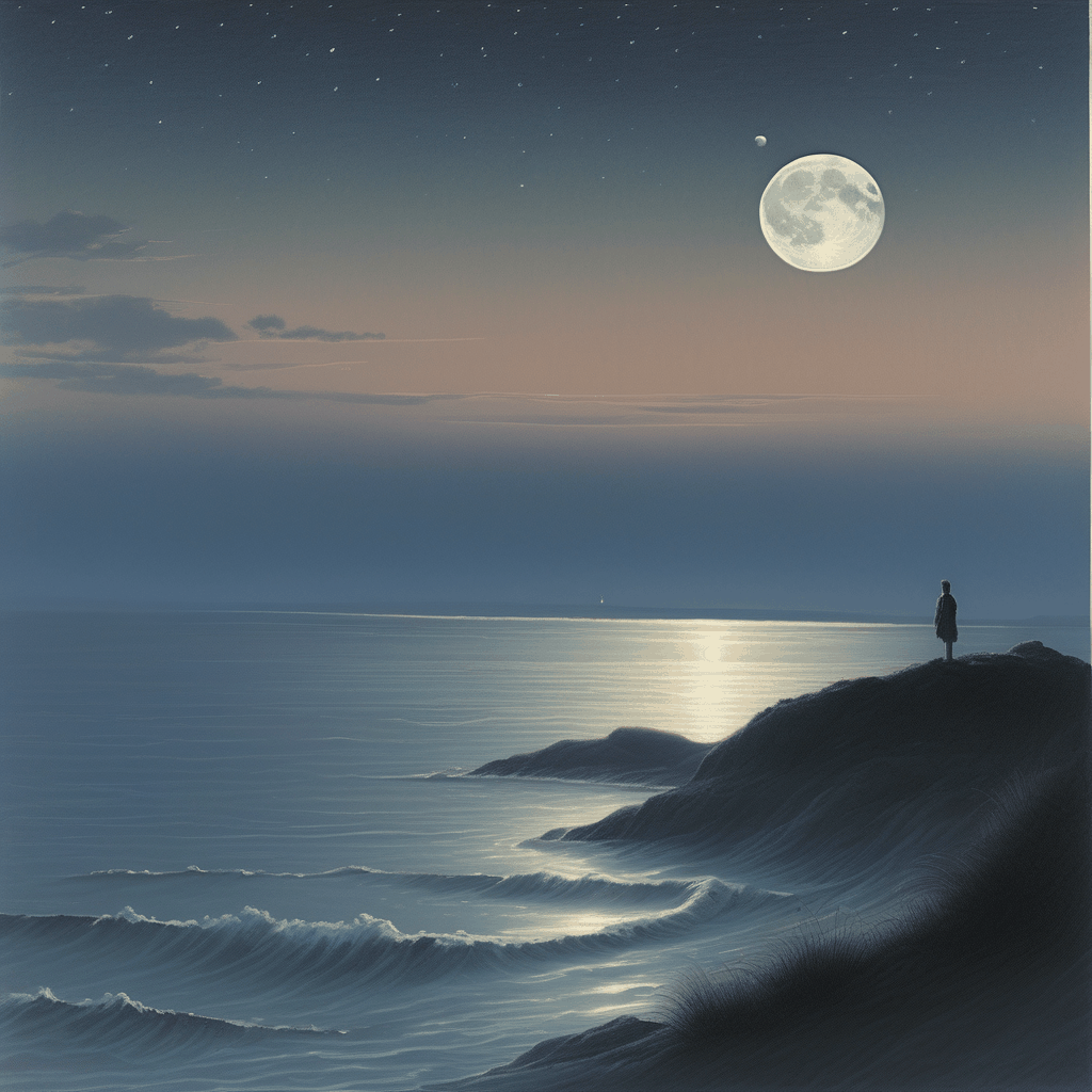A full moon rising