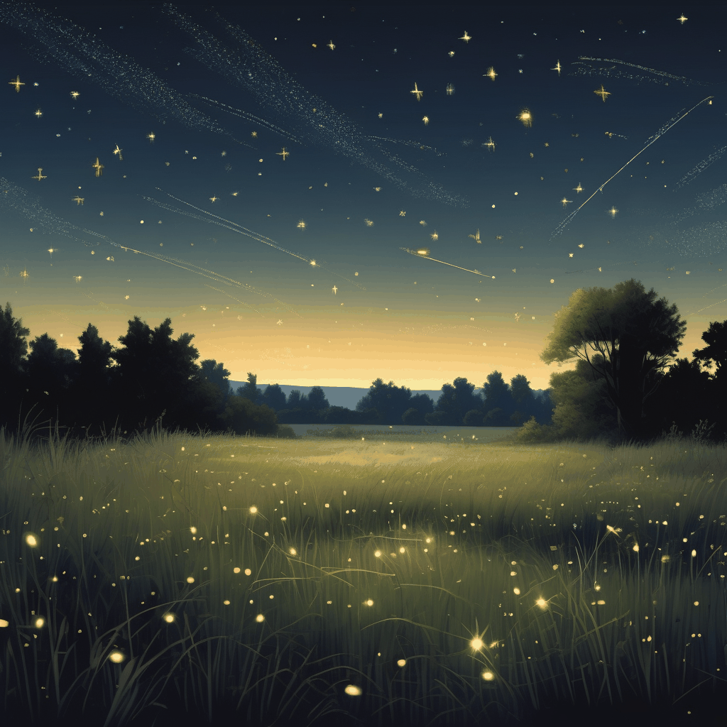 A lightning bug flying